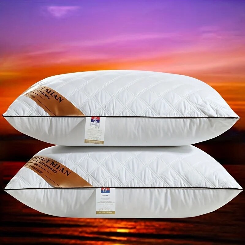 Quilted Bed Pillow – polyester fill, washable cover, choice of lofts