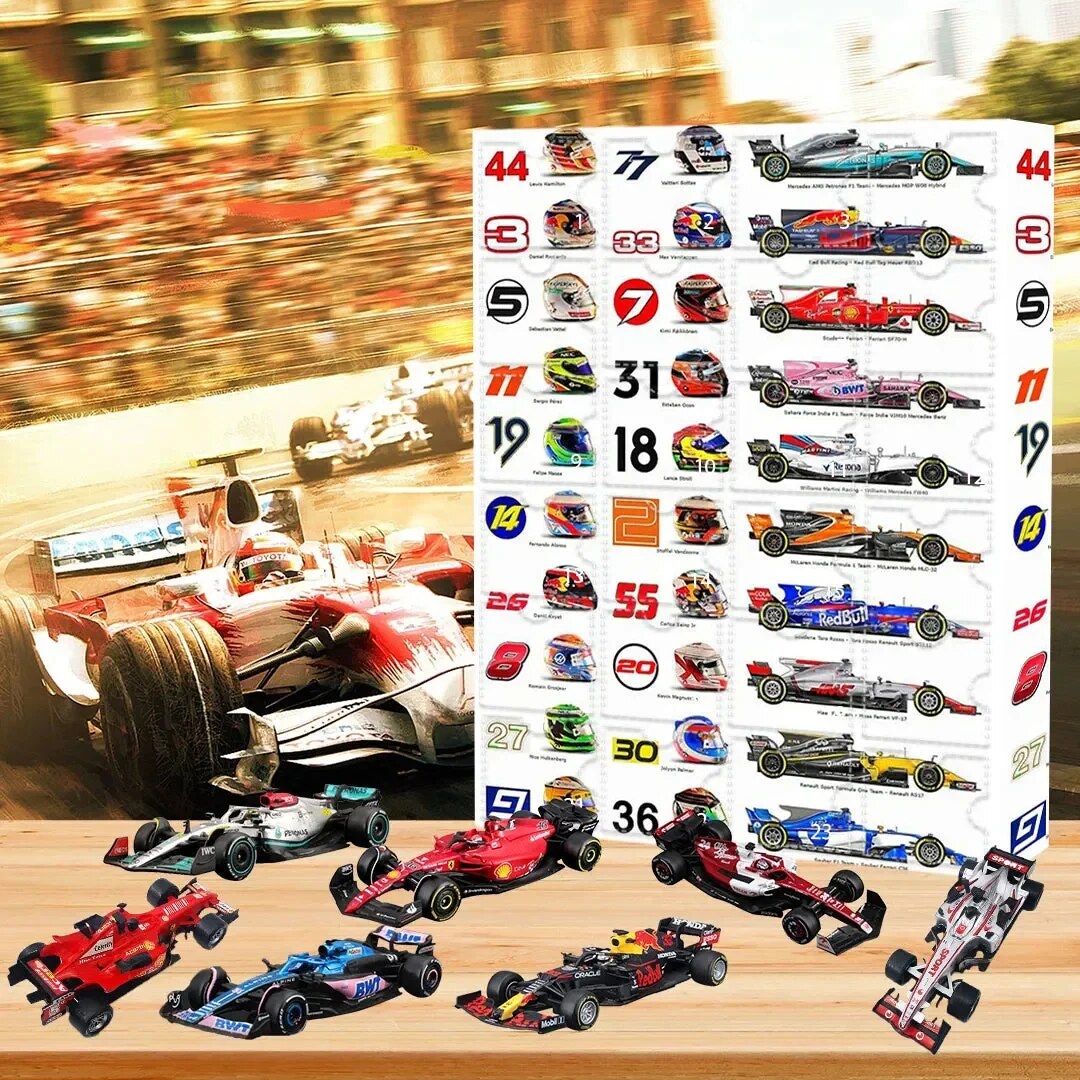 Race Car Advent Calendar – 24 models, paper box, desk display