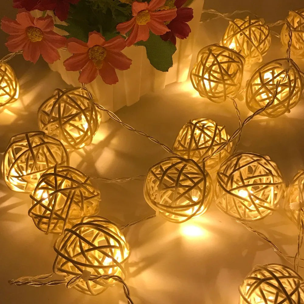 Rattan Ball Fairy Lights
