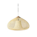 Rattan Pendant Light – woven dome shade, hardwired ceiling mount