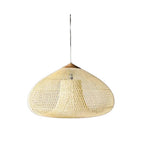 Rattan Pendant Light – woven dome shade, hardwired ceiling mount