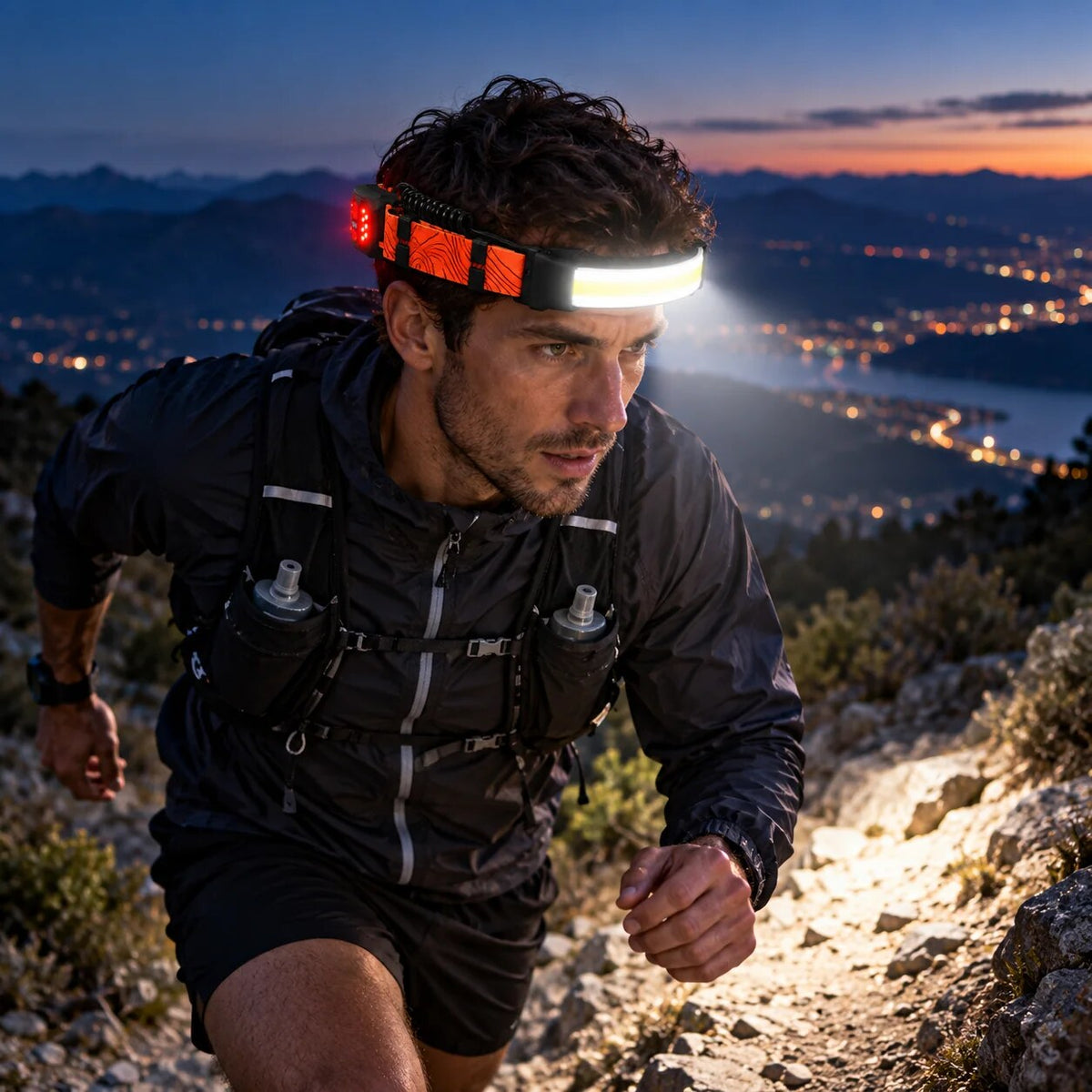 Rechargeable Headlamp – wide-angle beam, USB charging, 1000 lumens