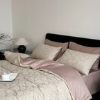 Reversible Cotton Satin Bedding – jacquard texture, machine washable