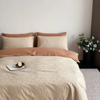 Reversible Cotton Satin Bedding – jacquard texture, machine washable