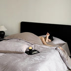 Reversible Cotton Satin Bedding – jacquard texture, machine washable