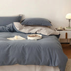 Reversible Cotton Satin Duvet – hotel closure, contrasting finish