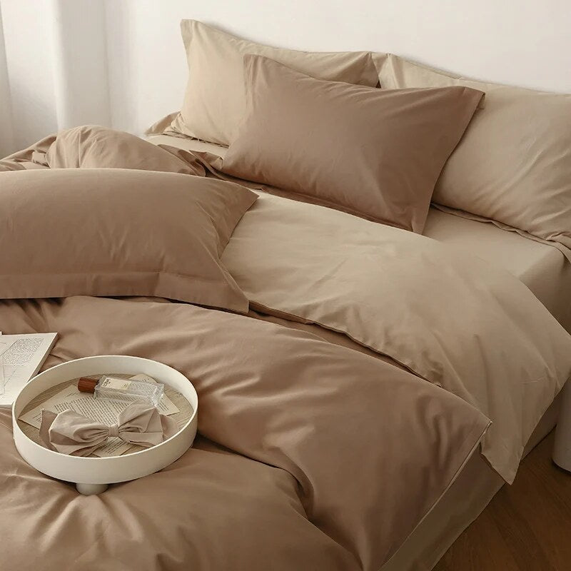 Reversible Cotton Satin Duvet – hotel closure, contrasting finish