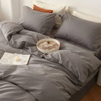 Reversible Cotton Satin Duvet – hotel closure, contrasting finish