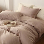 Reversible Cotton Satin Duvet – hotel closure, contrasting finish