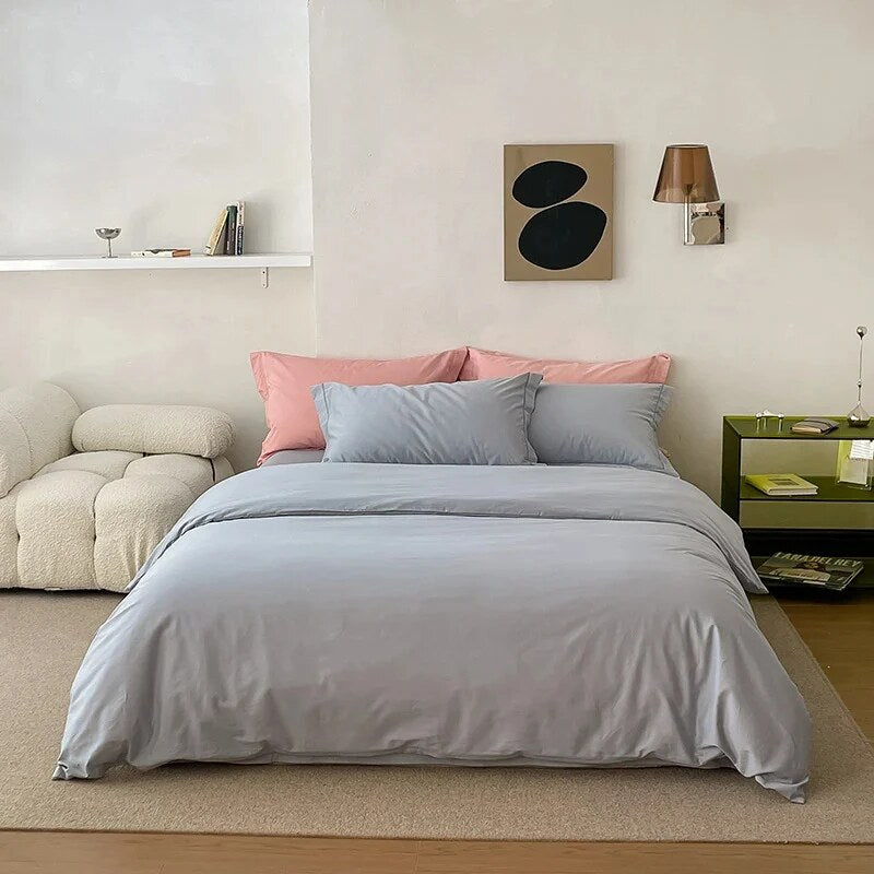 Reversible Satin Bedding Set – silky-matte finish, hotel closure