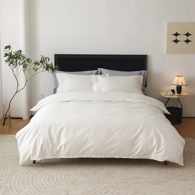 Reversible Satin Bedding Set – silky-matte finish, hotel closure