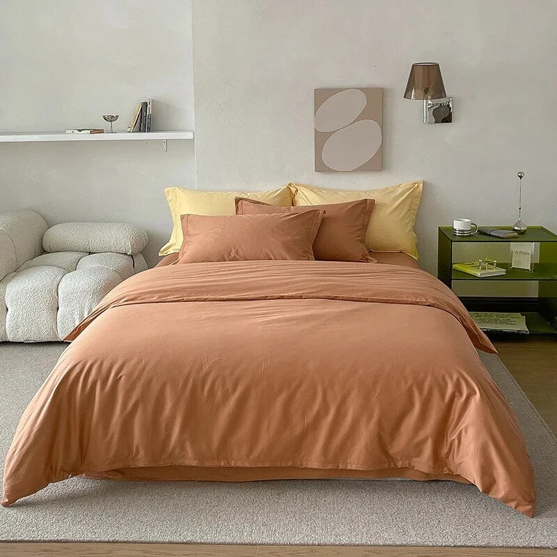Reversible Satin Bedding Set – silky-matte finish, hotel closure