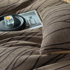 Reversible Wave Bedding Set – cotton blend, jacquard texture
