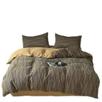 Reversible Wave Bedding Set – cotton blend, jacquard texture