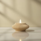 Ribbed Ceramic Tealight Holder