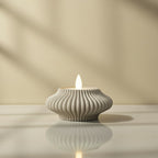 Ribbed Ceramic Tealight Holder