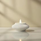 Ribbed Ceramic Tealight Holder
