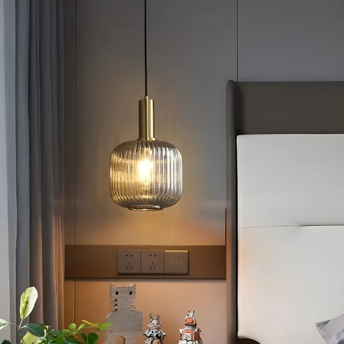 Ribbed Glass Pendant Light