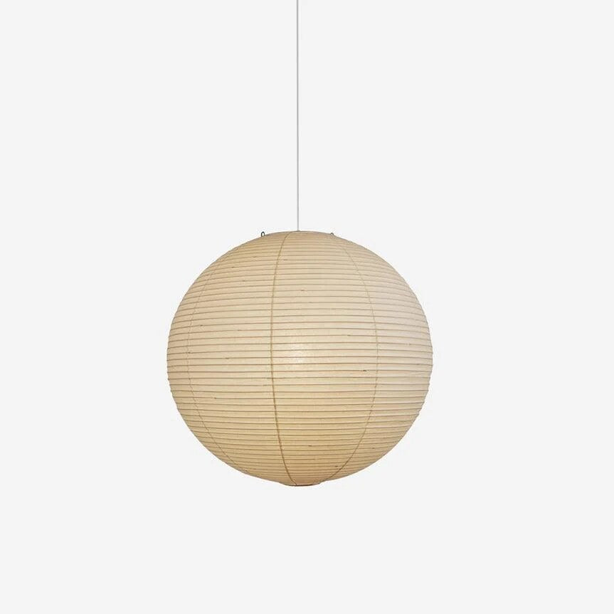 Rice Paper Globe Pendant Light – ribbed shade, hardwired fitting