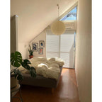 Rice Paper Globe Pendant Light – ribbed shade, hardwired fitting