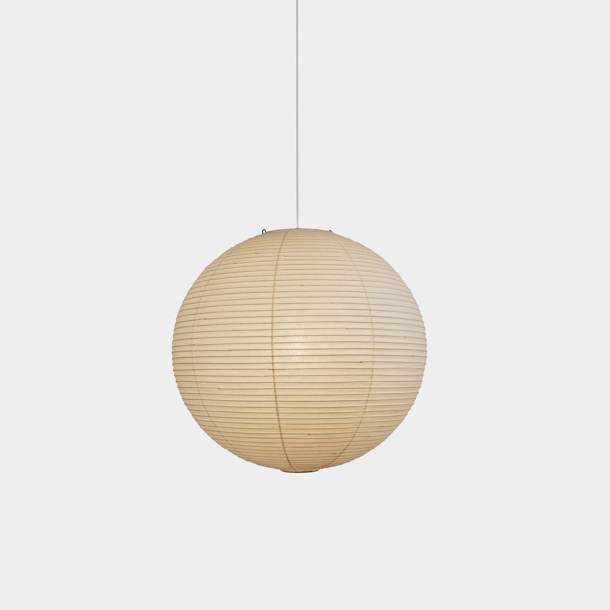 Rice Paper Globe Pendant Light – ribbed shade, hardwired fitting