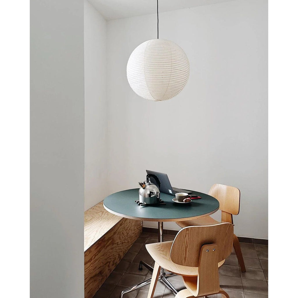 Rice Paper Globe Pendant Light – ribbed shade, hardwired fitting