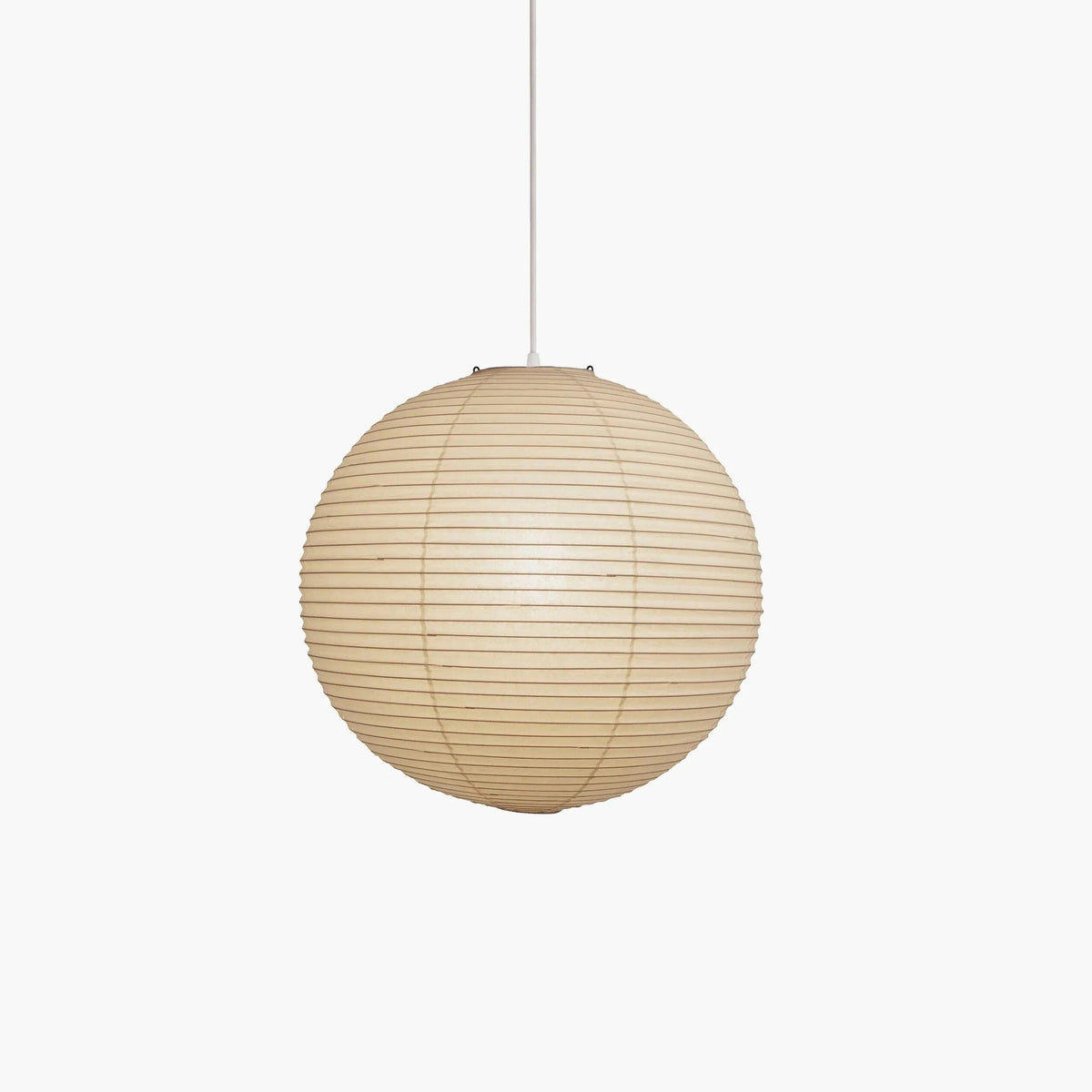 Rice Paper Globe Pendant Light – ribbed shade, hardwired fitting