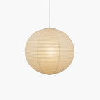 Rice Paper Globe Pendant Light – ribbed shade, hardwired fitting