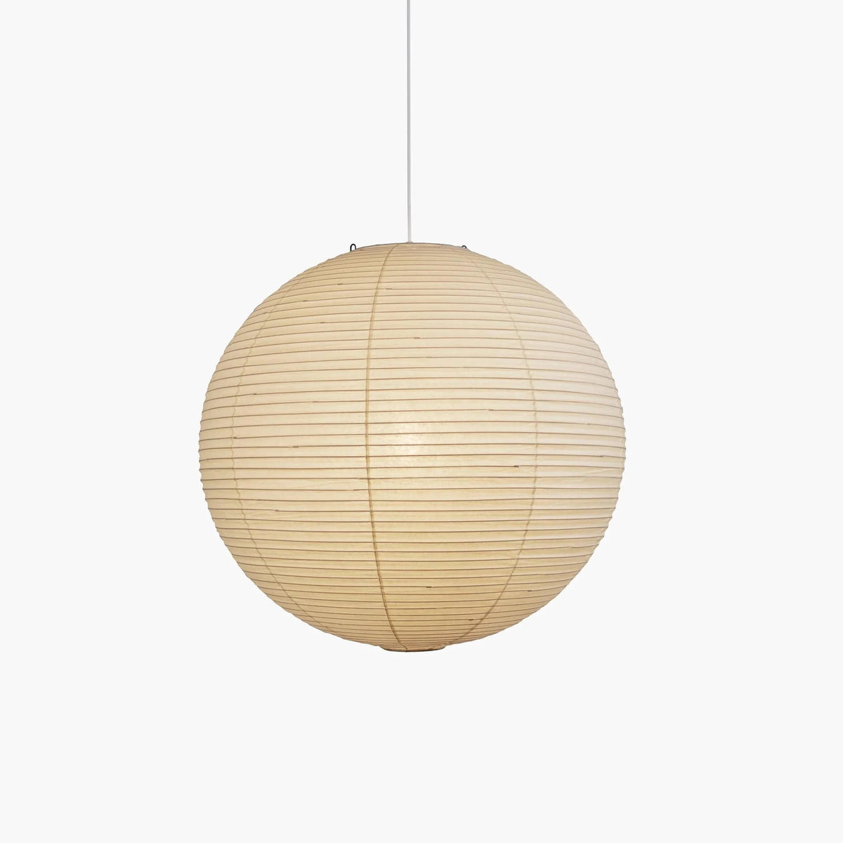 Rice Paper Globe Pendant Light – ribbed shade, hardwired fitting