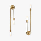 Rime Wall Light – gold-finish fixture, dual lights for bedroom