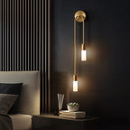 Rime Wall Light – gold-finish fixture, dual lights for bedroom