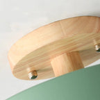 Round Ceiling Light – wood mount, metal shade, variable white