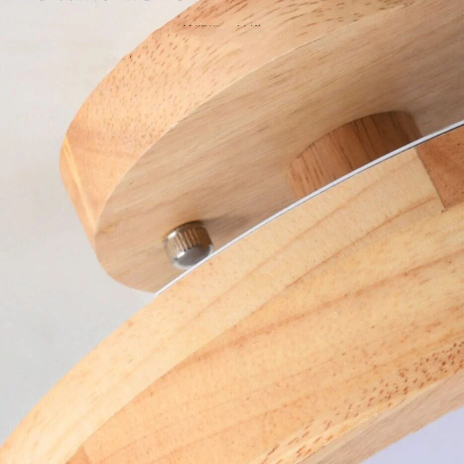 Round Ceiling Light – wood mount, metal shade, variable white