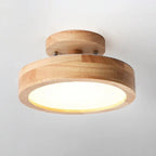Round Ceiling Light – wood mount, metal shade, variable white