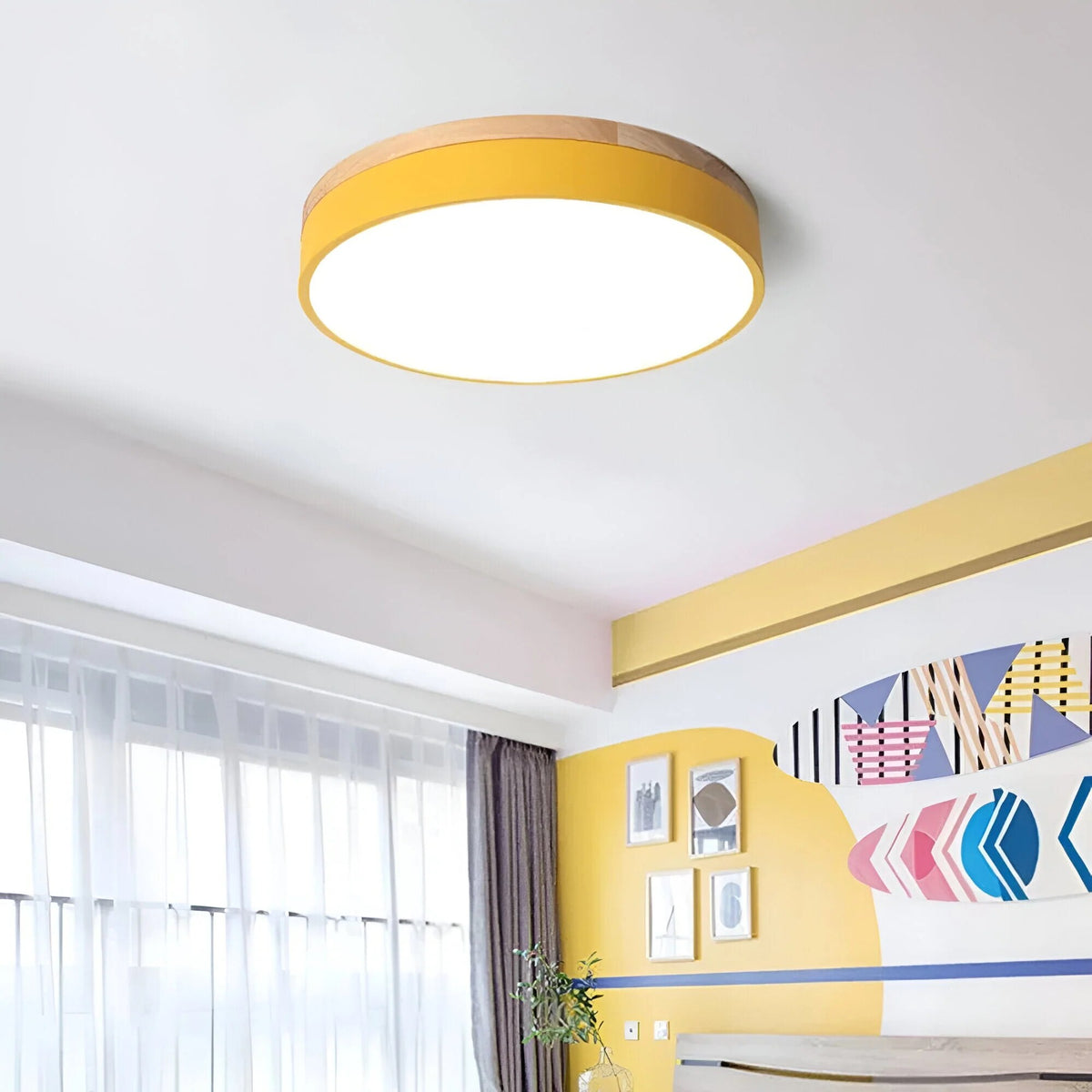Round Flush Ceiling Light – acrylic diffuser, integrated LED, dimmable