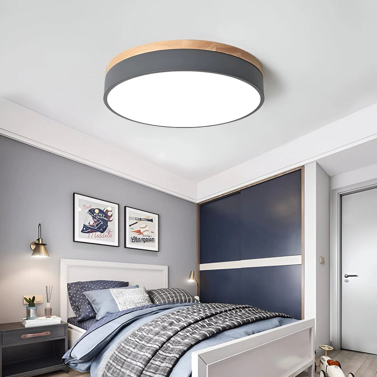 Round Flush Ceiling Light – acrylic diffuser, integrated LED, dimmable