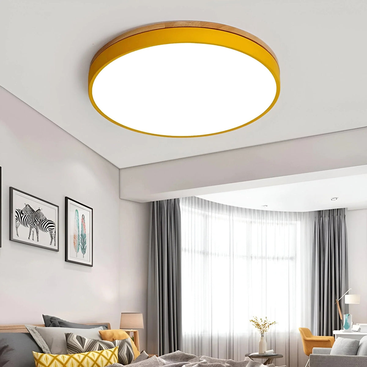 Round Flush Ceiling Light – acrylic diffuser, integrated LED, dimmable