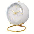 Scandinavian Alarm Clock – round metal case, luminous hands