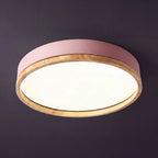 Scandinavian Wood Ceiling Light – flush mount, dimmable, remote control