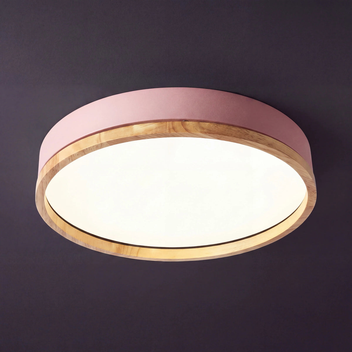 Scandinavian Wood Ceiling Light – flush mount, dimmable, remote control