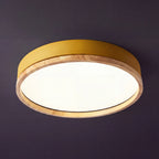 Scandinavian Wood Ceiling Light – flush mount, dimmable, remote control