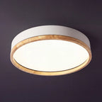 Scandinavian Wood Ceiling Light – flush mount, dimmable, remote control