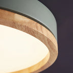 Scandinavian Wood Ceiling Light – flush mount, dimmable, remote control