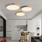 Scandinavian Wood Ceiling Light – flush mount, LED, colours