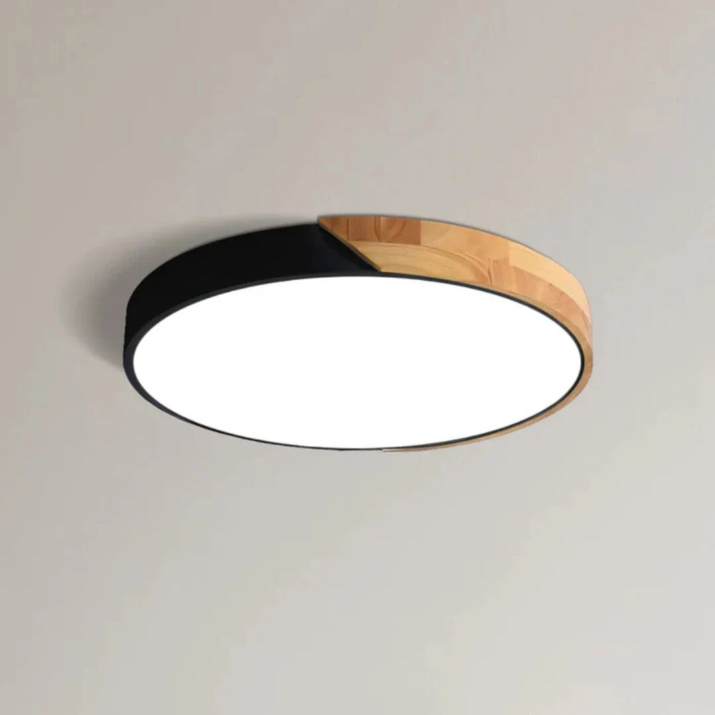 Scandinavian Wood Ceiling Light – flush mount, LED, colours