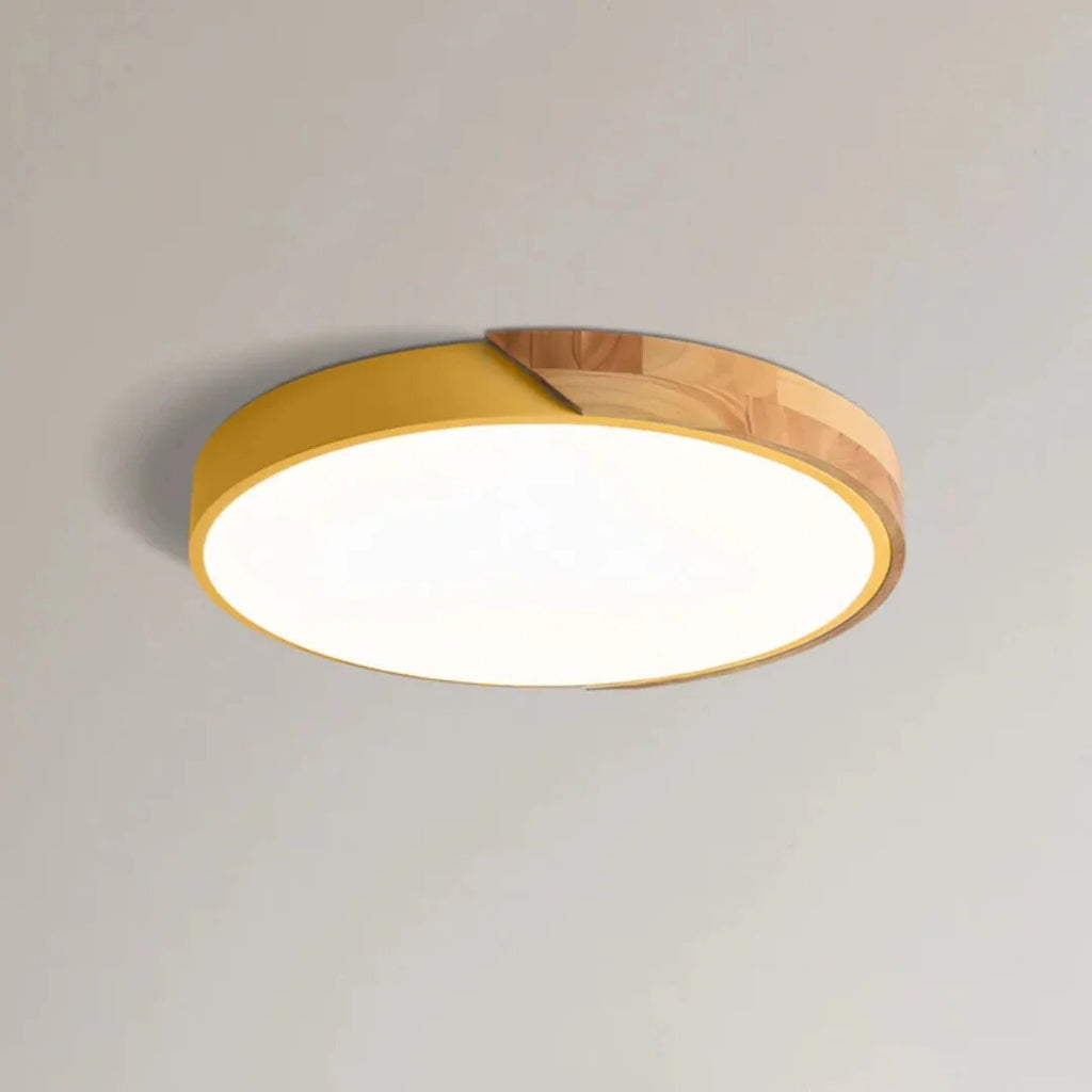 Scandinavian Wood Ceiling Light – flush mount, LED, colours