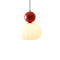 Sculptural Pendant Light – opal-effect shade, coloured sphere cap, adjustable