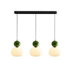 Sculptural Pendant Light – opal-effect shade, coloured sphere cap, adjustable