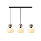 Sculptural Pendant Light – opal-effect shade, coloured sphere cap, adjustable