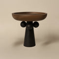 Sculptural Wooden Pedestal Tray – decorative candle and jewellery display
